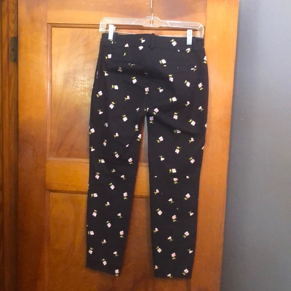 J.Crew Factory Navy floral Winnie Capri pant;Sz 0 - Picture 7 of 10
